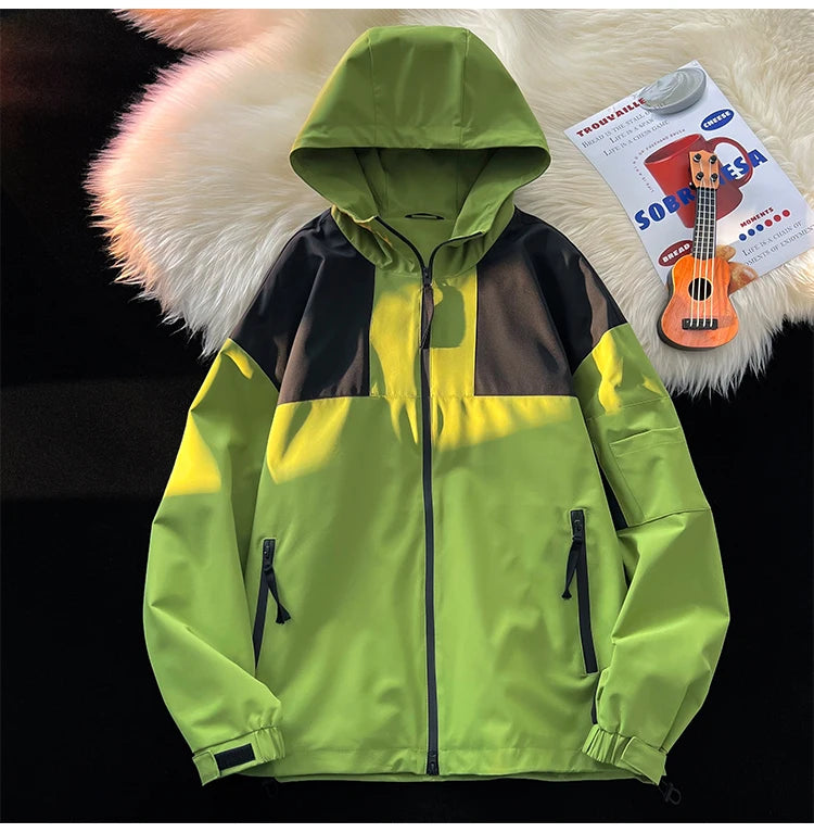 american style clash color waterproof jacket for men new outdoor climbing windbreaker casual punching jackets male coats unique default style 5152