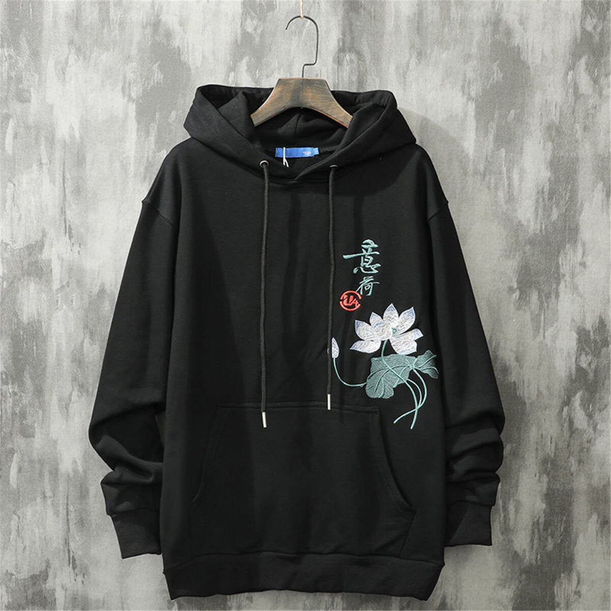 Black Harajuku Embroidery Hoodie Casual Cartoon Bird Sweatshirt Streetwear Autumn High Street Japan Ulzzang Male Cool Tops Boys Daulet Apparel