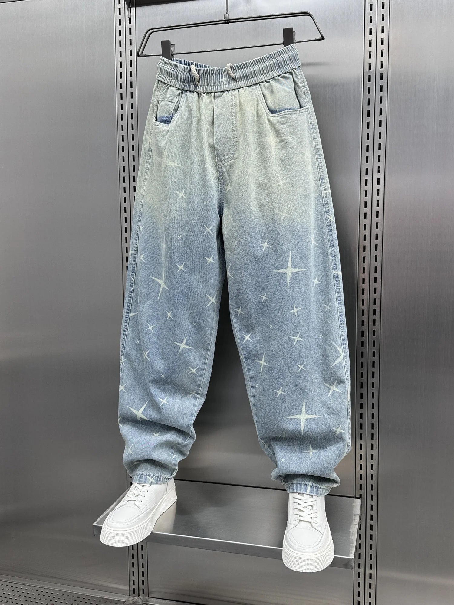y2k Men Baggy Pants Drawstring Hip Hop  Baggy Harem Japanese korean Streetwear Harajuku Casual Hip Hop Jeans Men Trousers Street King Limited
