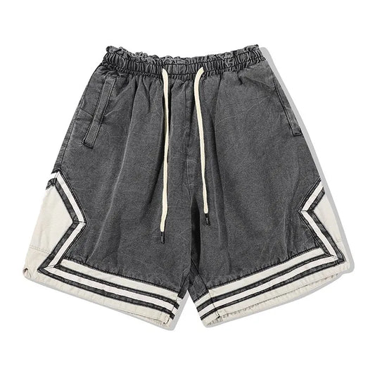 New 2021 luxury Novelty Men Comfortable Classic Striped DIRTY Old Wash Skateboard Street Cotton Casual Shorts Kanye west A202 Street King Limited