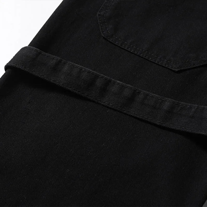 Men Cargo Jeans Vintage Stacked Black Hip Hop Flared Trousers Y2k High Street Baggy Denim Pants Casual Streetwear Unisex Street King Limited
