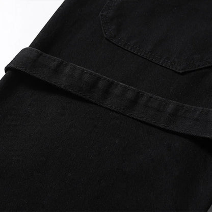 Men Cargo Jeans Vintage Stacked Black Hip Hop Flared Trousers Y2k High Street Baggy Denim Pants Casual Streetwear Unisex Street King Limited