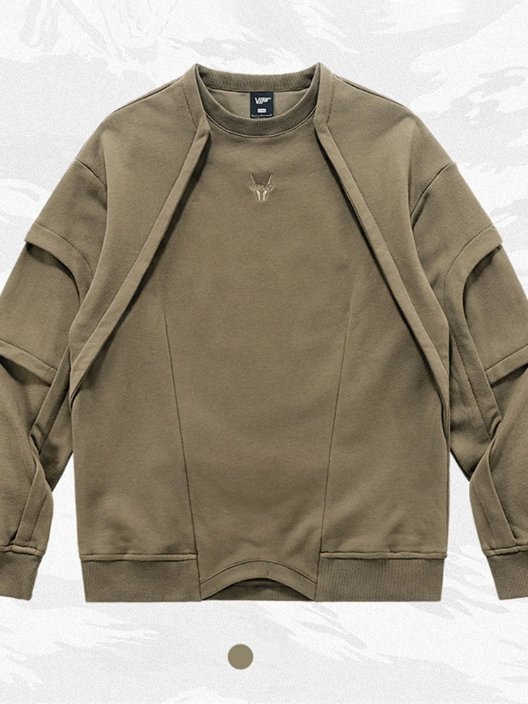 2025 New Patchwork Crewneck Sweatshirt Men's Embroidered Design Long Sleeve Sudaderas Para Hombres High Street Y2K Tracksuit Street King Limited