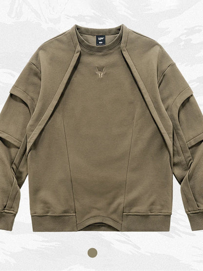 2025 New Patchwork Crewneck Sweatshirt Men's Embroidered Design Long Sleeve Sudaderas Para Hombres High Street Y2K Tracksuit Street King Limited