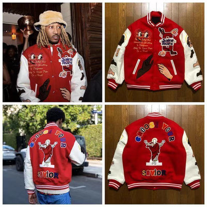 solid color embroidered letter jacket baseball uniform couple wear harajuku style casual loose high street y2k patchwork jacket unique default style 1674