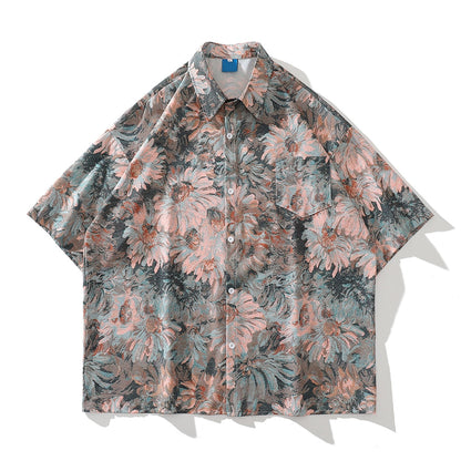 "Summer Leafs" Unisex Men Women Streetwear Graphic Shirt Daulet Apparel