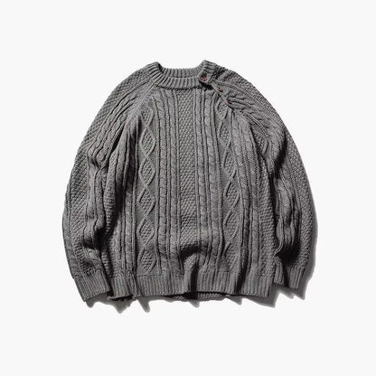 Thicken Japanese Retro Sweater Mens 2024 New College Couples Casual Warm Round Neck Pullover Red Simplicity Knitted Jacket Street King Limited