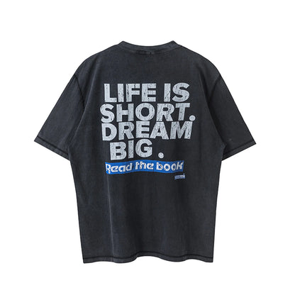 2024 New FP Vintage Retro Letter Reeborn Printing High-Street Distressed Casual Tops T-Shirt Street King Limited