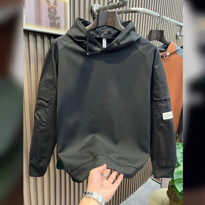New Patchwork Long Sleeve Hoodies For Men Letter Embroidered Y2K Streetwear Hooded Sweatshirts Hip Hop Fashion Pullover Hoody Street King Limited