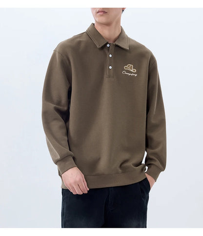 Men Embroidery Fashion Loose Casual Pullover Sweatshirt Spring Autumn Plus Size Hoodies Polo Shirt for Man Clothing Street King Limited