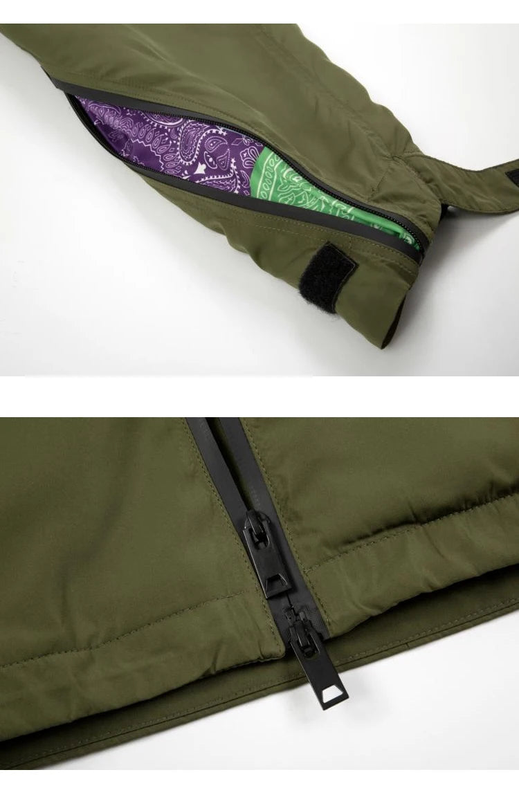 men hip hop streetwear jacket paisley zip up patchwork windbreaker cargo cotton padded coat hooded track jacket tactical outwear unique cargo style 4827