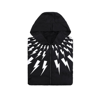 New luxury Men 2023 Classic Neil Thunderbolt Zipper Windbreak Windproof Parka Jackets With Hoody Outdoor Wear Thin #426 Street King Limited
