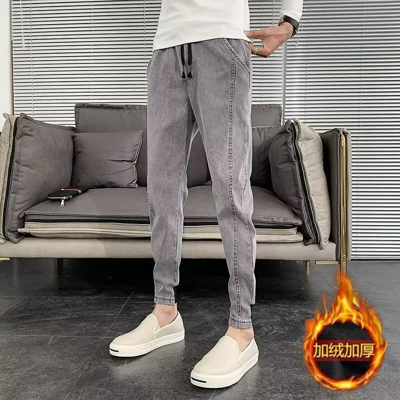 Fleece Men Trousers Korean Luxury Clothing Streetwear Slim Fit Cargo Pants Slim Fit Casual Work Wear Trousers Y2k 2024 Autumn Street King Limited