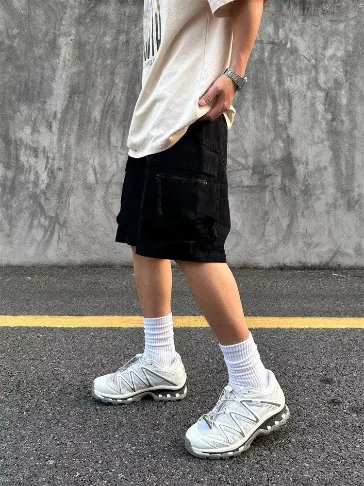 Mens Cotton Cargo Shorts Men Multi Pocket Solid Tactical Cargo Shrots Men's Outdoor Breathable Military Shorts Male 2024 Summer Street King Limited