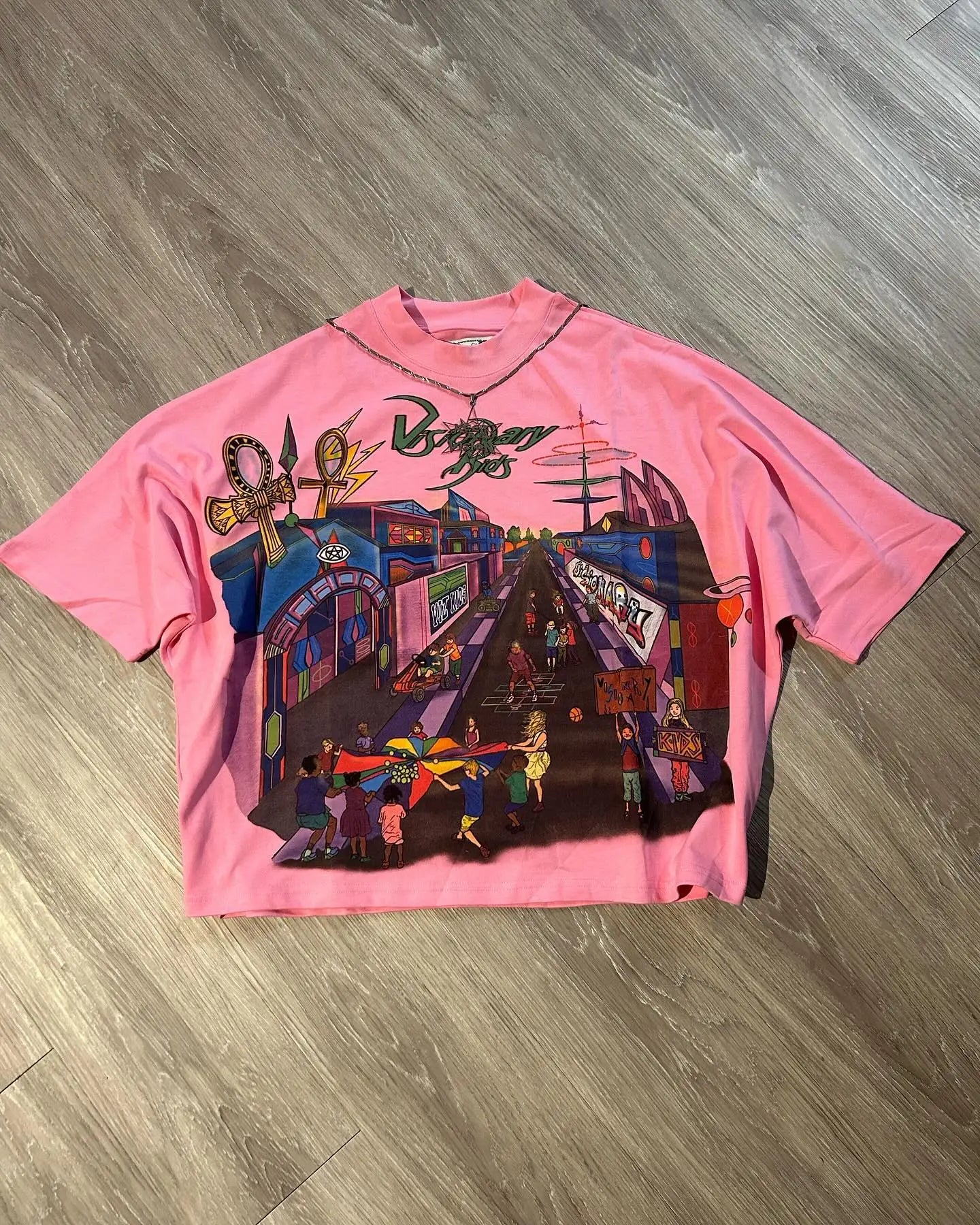 Retro Gothic Cartoon Pattern Oversized T-shirt Women's Spring and Autumn 2024 New Fashion Rock Harajuku Loose Casual y2k Top Street King Limited