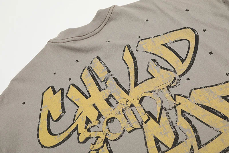Saint T Shirt Prayer Child Nostalgia Vintage Printing Hip Hop Loose Casual Men Woman High Quality Tops Tee Street King Limited