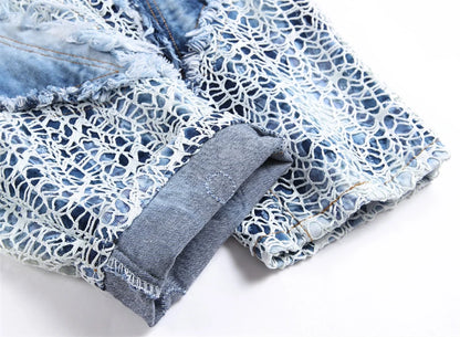 fashion stars patchwork mesh denim jeans new casual slim fit biker trousers skinny jeans men streetwear hip hop pants joggers unique joggers style 4806