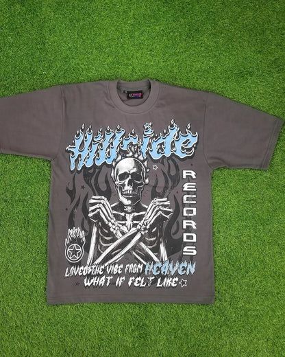 American retro Gothic skull pattern printed oversized T-shirt women's Y2K street style, loose and versatile short sleeved shirt Street King Limited