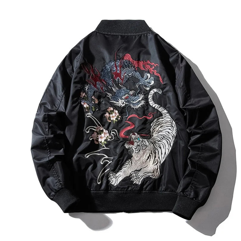 sukajan bomber jacket men yokosuka souvenir japan anime embroidered ma1 coat dragon tiger boys baseball clothes spring autumn unique default style 5926