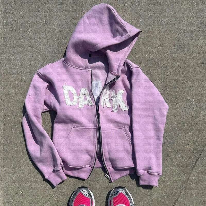 Y2K Hoodie Sweatshirt Hip Hop Retro Patch Embroidery Oversized Hoodie Sweatshirt Men Women Gothic Pullover 2000s Hoodie Clothes Street King Limited