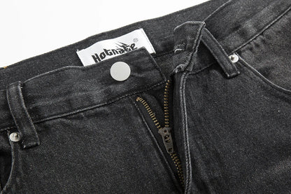 vintage washed ripped hole slim pencil pants mens and womens streetwear frayed distressed baggy jeans oversize loose denim pants unique jeans style 4350