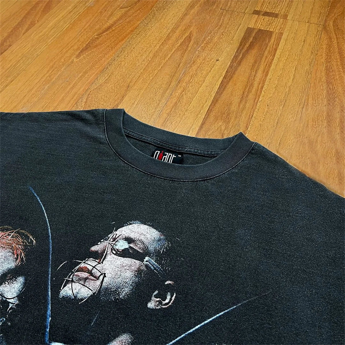 VTG Germany Rock Band Retro Portrait Print Washed Old Casual Oversize Cotton High-Street Tops T-Shirts Street King Limited