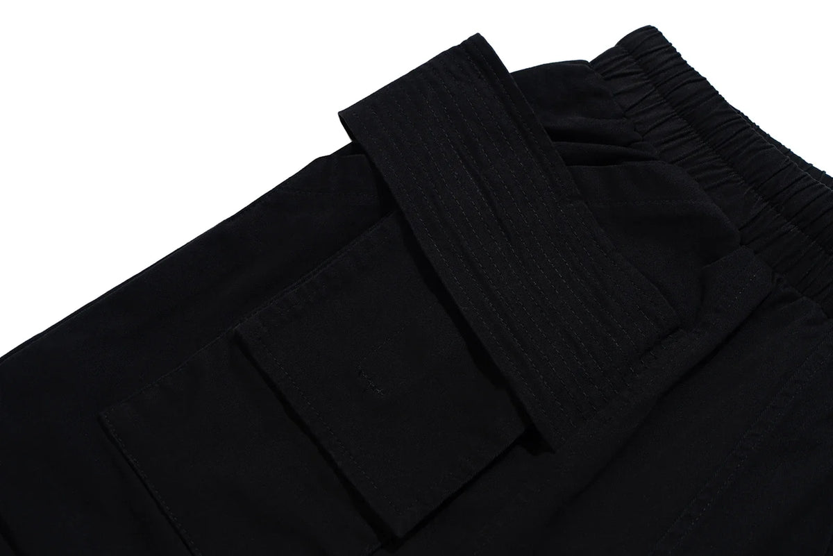 ro style double pockets drawstring wide leg cargo pants for men and women straight black baggy trousers oversized unique cargo style 4153
