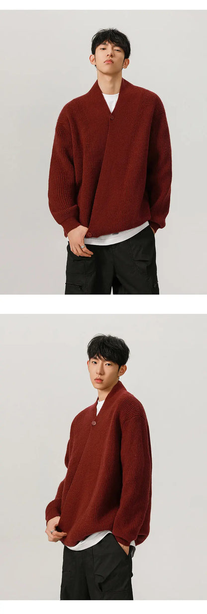 Cardigan Robe Sweater Men Loose Casual Retro Fashion Knitted Cardigan Cloak Coat Streetwear Knitwear Sweater Jacket Street King Limited