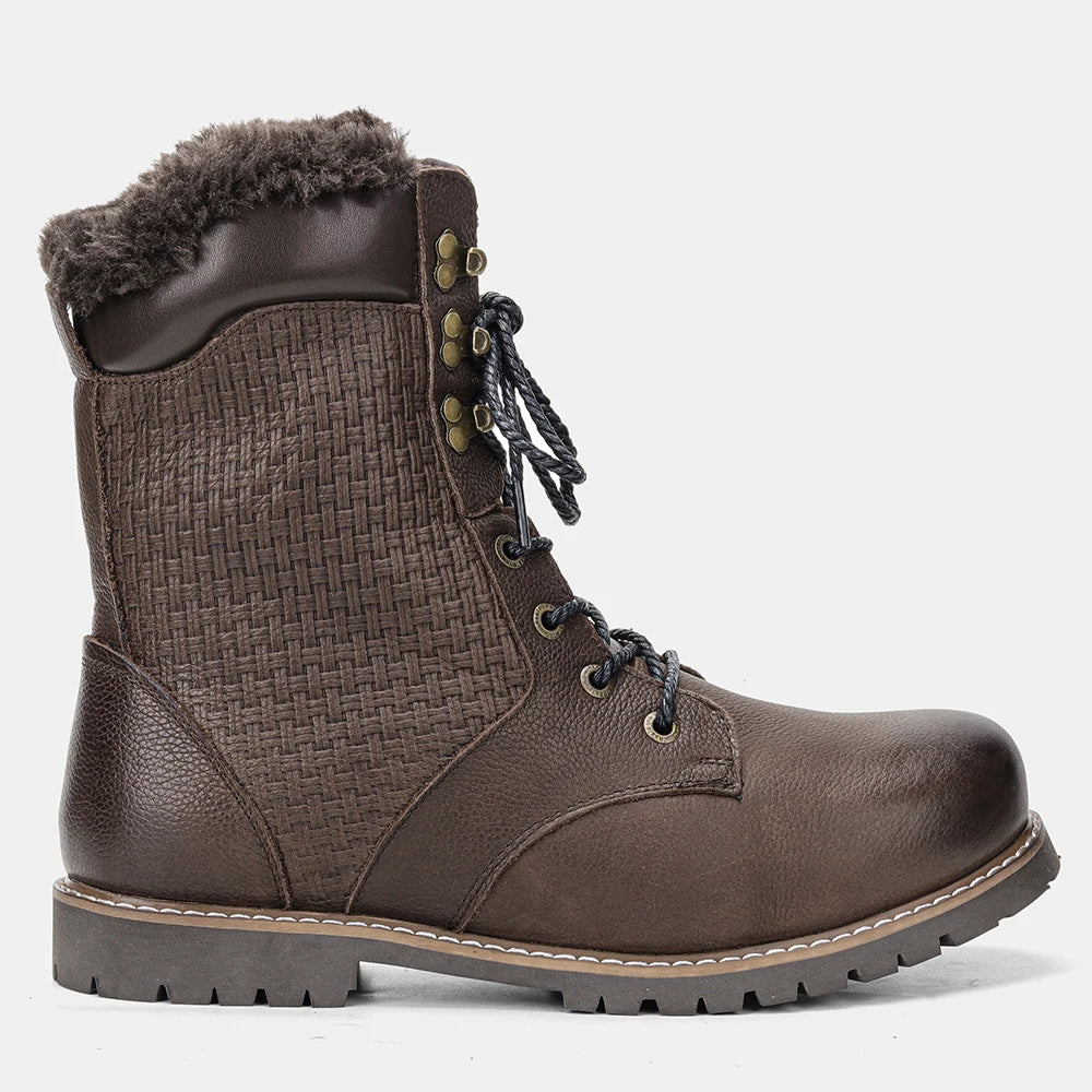 40~48 2023 Genuine Leather Ankle Boot Men Winter Boots Warm Comfortable Non-Slip Snow Boots Men #Dm1578 Street King Limited