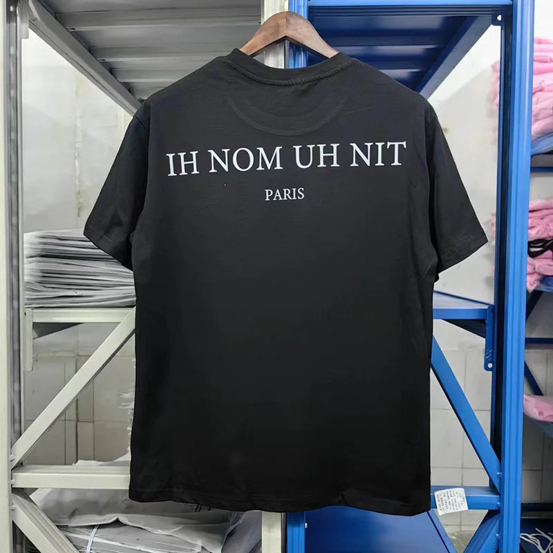 2024ss New IH NOM UH NIT T-shirt Masked Gold Necklace Printing Men Woman Good Quality Chaopai Top Tees Street King Limited