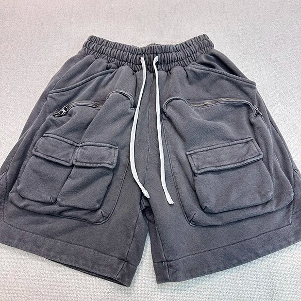 Multi-pocket zipper tactical overalls feature heavyweight shorts Street King Limited