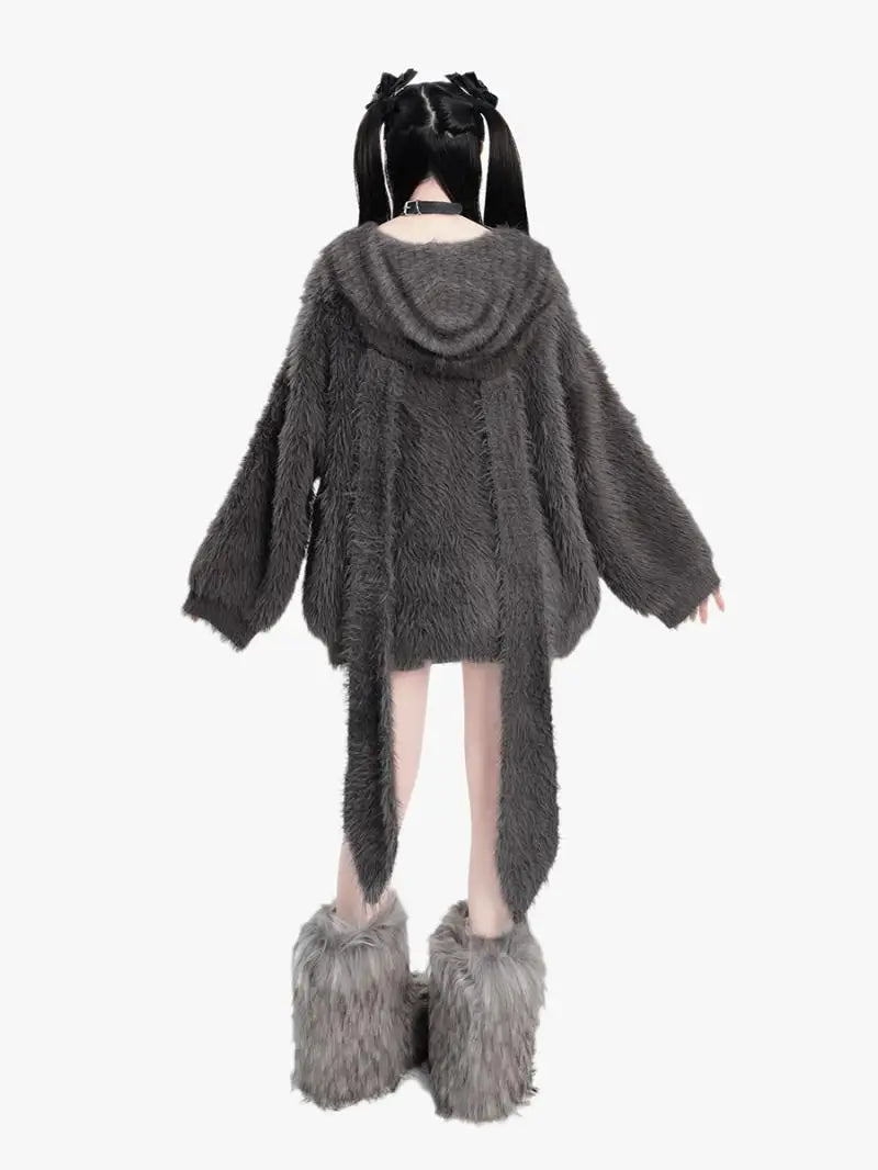 plush faux mink fur thick cardigan sweater jacket for women pro choice loose medium to long style coat women winter y2k tops minimalist street pants