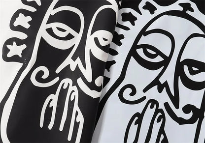 New HACULLA T-shirt Men Woman Chaopai Graffiti Street Art Printing Summer Loose Casual O-Neck Cotton Top Tees Street King Limited