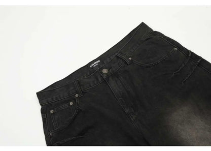hip hop american trend retro straight leg washed denim jeans spring and autumn high street couple loose wide leg casual pants unique jeans style 599