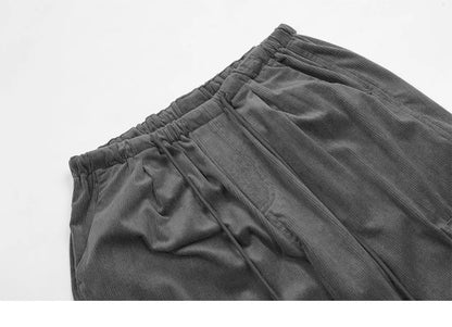women high street corduroy pants casual elastic waist side pocket loose straight pant unisex hip hop y2k loose streetwear jogger unique joggers style 1357