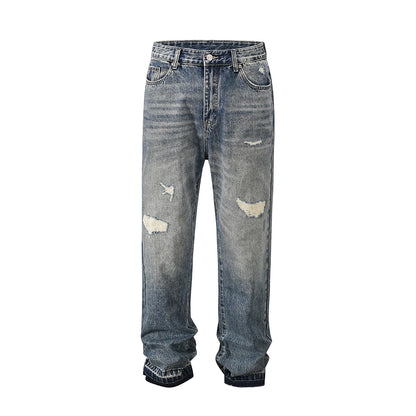 frayed hole distreesed big hole baggy jeans for men and women pantalones hombre streetwear y2k casual denim trousers oversized unique jeans style 5813