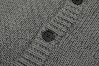 New 2023 Men Luxury Legacy Winter Grey Button Gentleman Knit Casual Sweaters Cardigans Coats US Size High Quality #672 Street King Limited
