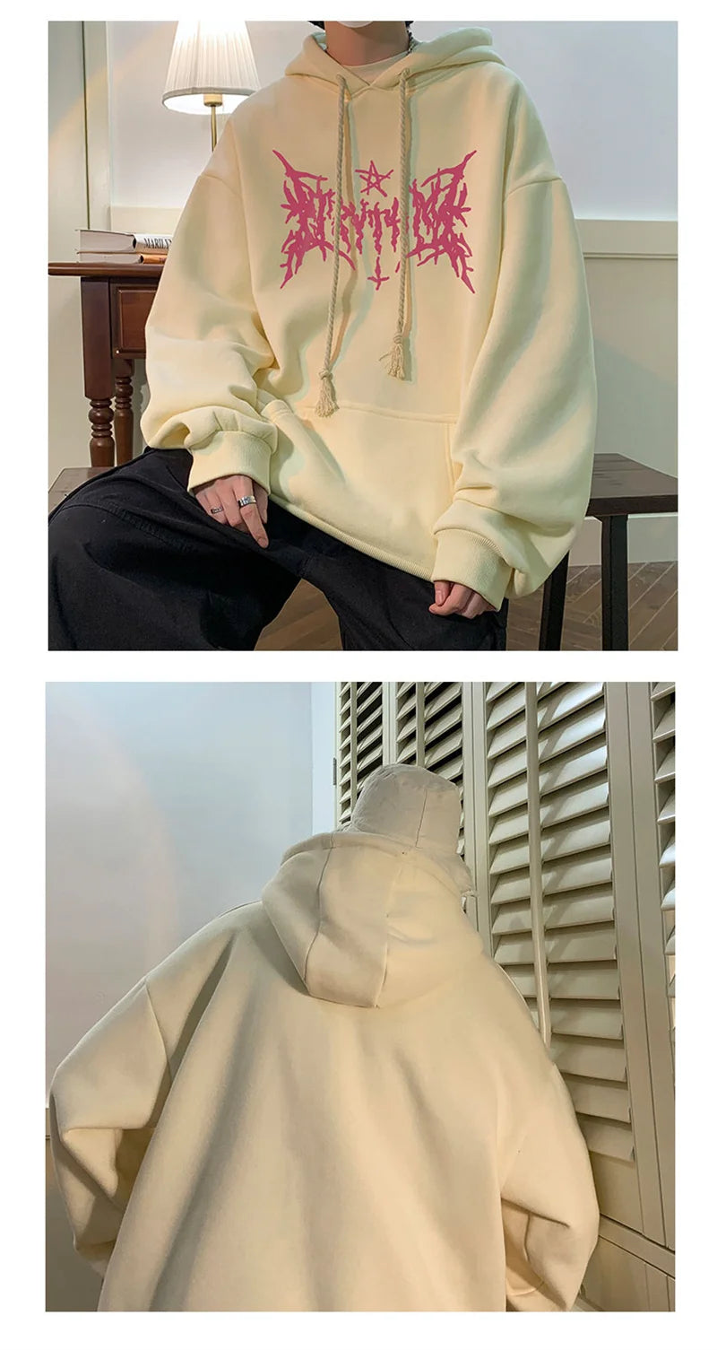 American Goth Printed Men's Pullover Hoodies Hip Hop Fashion Oversized Sweatshirts Casual Fleece Y2K Vintage Streetwear Hoodie Street King Limited