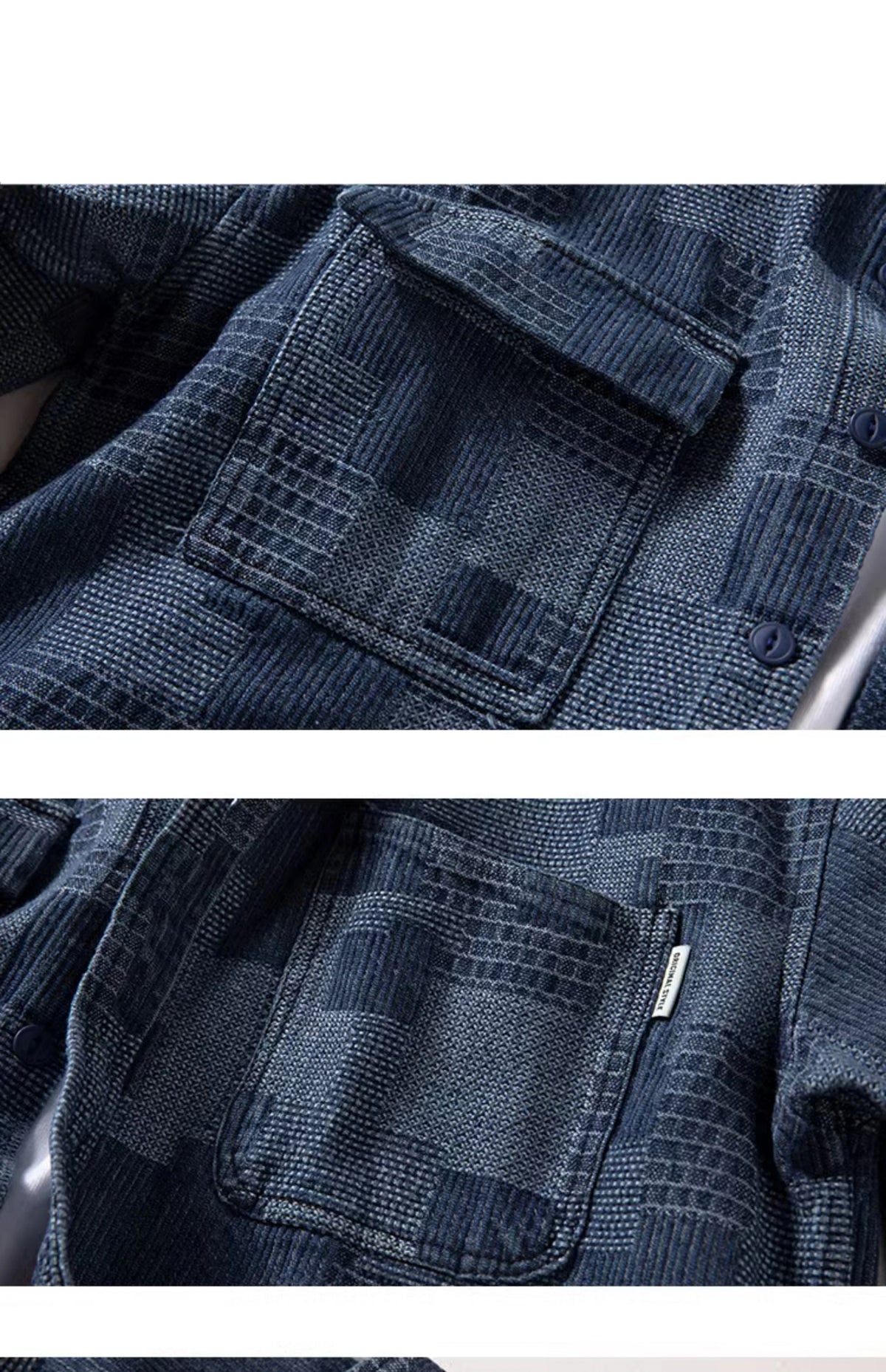 Heavy Denim Shirt Men's Long Sleeve Loose Japanese Retro Washed Distressed Shirt Men's Top Plaid Thickened Jacket Street King Limited