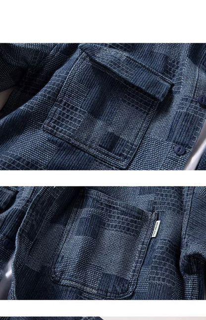 Heavy Denim Shirt Men's Long Sleeve Loose Japanese Retro Washed Distressed Shirt Men's Top Plaid Thickened Jacket Street King Limited