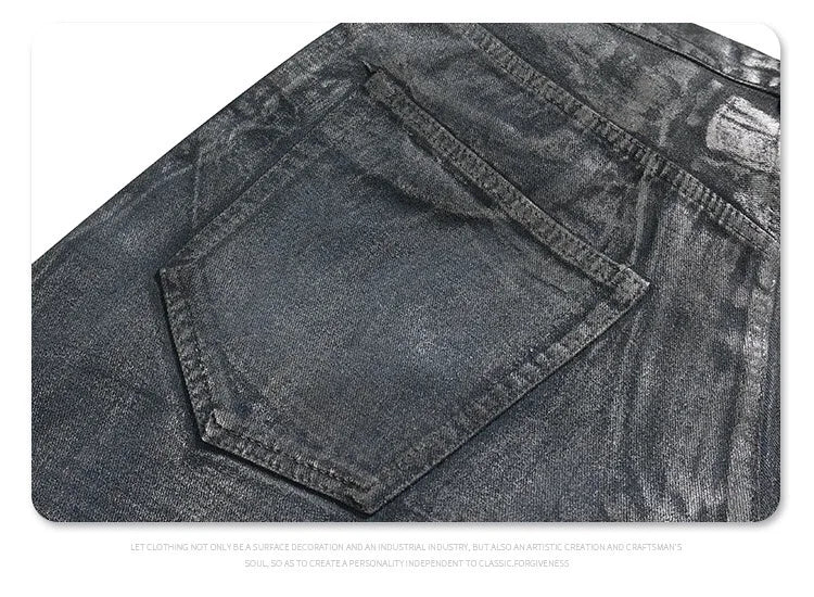 Autumn/winter 2024 loose wash jeans with silver coating Street King Limited