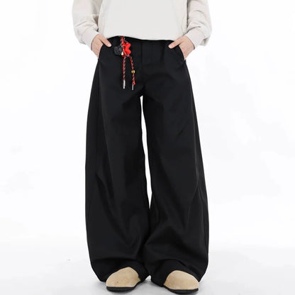 men women american streetwear fashion loose casual vibe hip hop cleanfit wide leg suit pant boyfriend harem pants trousers menswear bottoms