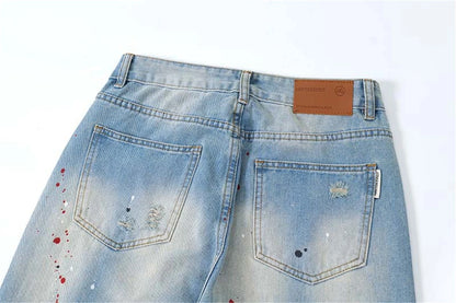 Men's Blue Flared Jeans Fashion Designer Ripped Vintage Denim Pants 2024 New Fashion Casual Jeans Trousers Street King Limited