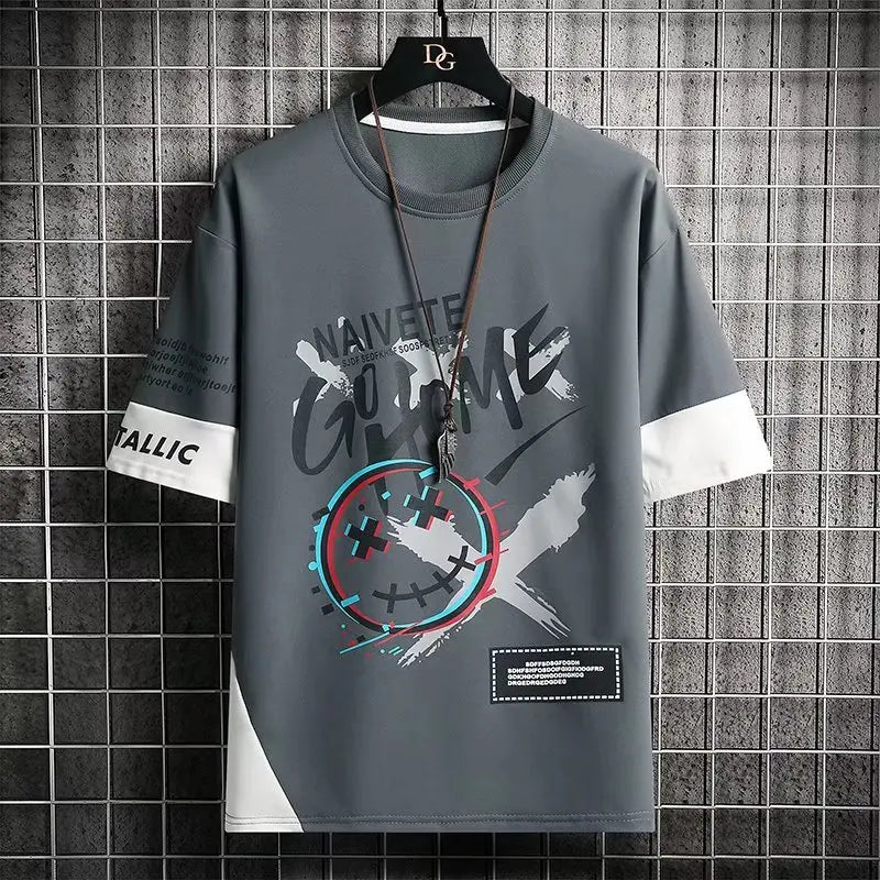 Summer Men's T Shirts Fashion Harajuku Printing Short Sleeve Tops Tee Men Casual Men Clothing Japan Streetwear Trend T Shirt Men Street King Limited