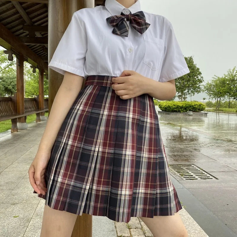 Jk Uniforms Gyaru School Uniform for Girl Student Pleated Skirt Uniform Set Women Short Sleeve Bow Tie Seifuku Japanese Style Street King Limited