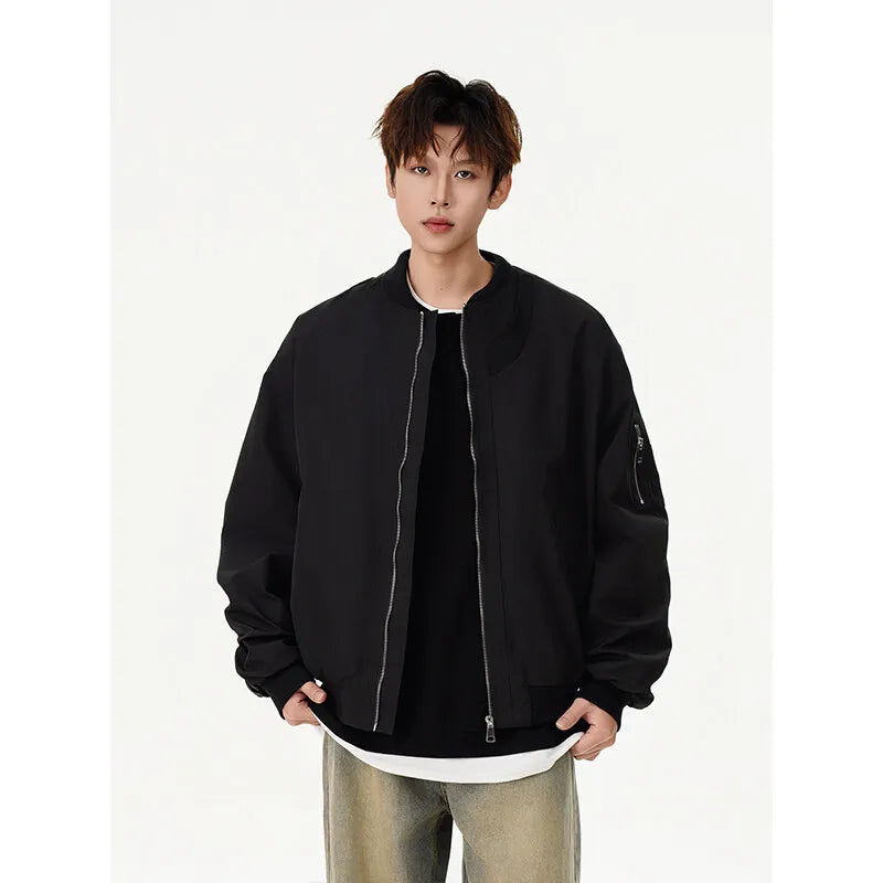 fashion spring autumn jacket men women streetwear fashion loose casual techwear bomber jacket cityboy baseball coat outerwear relaxed fit trousers