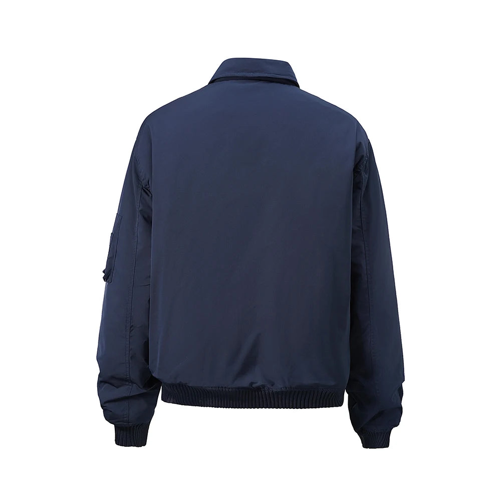 streetwear solid color baggy winter thick outwear jackets for men lapel casual loose windbreaker cotton padded clothes oversized clean everyday pants
