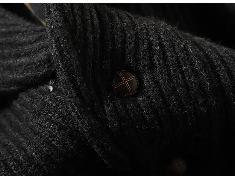 autumn and winter thicken cardigan sweater jackets for men classic british style retro green fruit collar coat streetwear unique default style 349