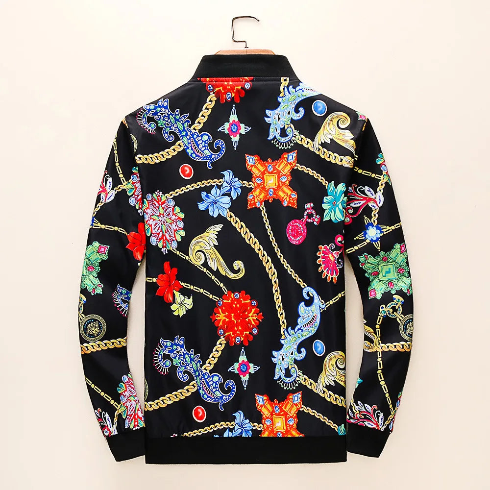 new 2023 luxurious flowers gentleman men geometry heavy baseball coats jackets abstract digital coat warm 433 unique default style 1416
