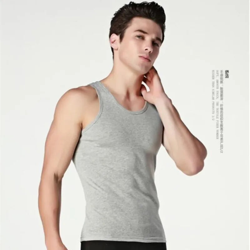 Hot Sale 3pcs / 100% Cotton Mens Sleeveless Tank Top Solid Muscle Vest Undershirts O-neck Gymclothing Tees Whorl Tops Street King Limited